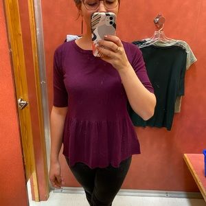 LOFT fuschia peplum top